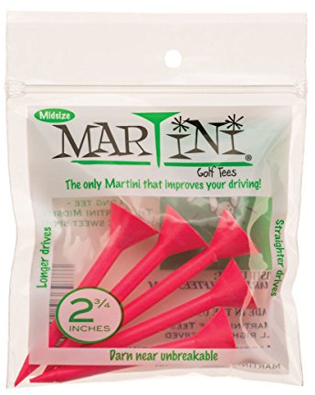 Martini Midsize 2 3/4 Golf Tees - Virtually Unbreakable, Pink, 0-1