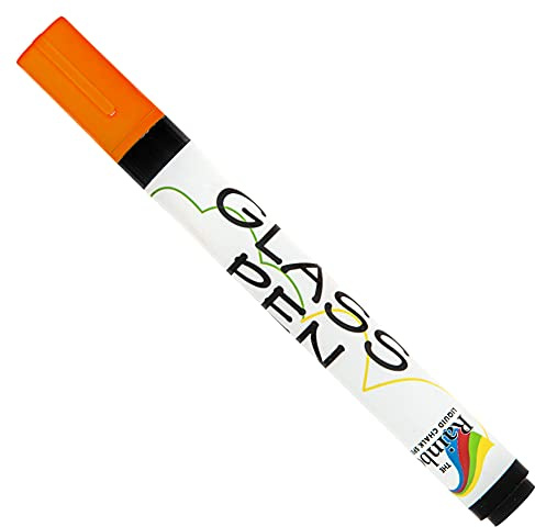 Glass Pen Window Marker: Liquid Chalk Pens for Glass (Orange, Fine Tip)