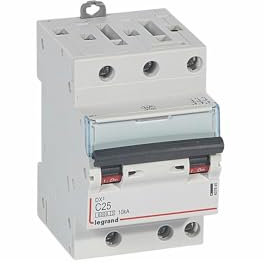 407840 Disjoncteur Tripolaire 25a - 3p Courbe C - 6/10ka - à Vis - Legrand Dx3