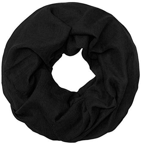Soul-Cats klassischer, leichter und einfarbiger Loop-Schal in der Farbe: Schwarz