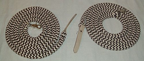 Pferdeseile_DE Westernzügel Split Reins, extra schwer, geteilt BlackBerry-grau-Natur