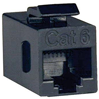 Tripp Lite Cat6 Straight Through Modular In-line Snap-in Coupler (RJ45 F/F)(N235-001), black