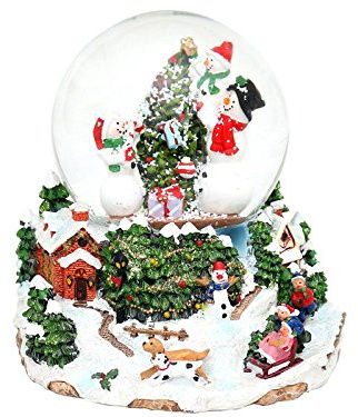 Dekorativa kuggar24 snökulor, garvträd med snötänder, med snövirvel, ljud och ljus, mått H/B/Ø kula: ca 15 x 14 cm/Ø 10 cm.