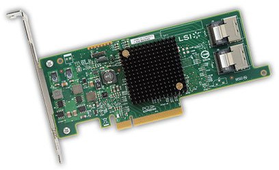 LSI Adaptateur bus hôte SAS 9217-8i 6 Go/s 8 ports SAS HBA Low Profile et supports de pleine hauteur.
