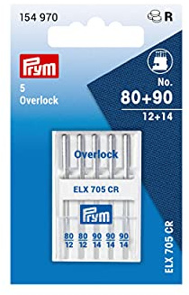 Prym 154970 Sewing Machine Needles Overlock, No. 80-90, Assorted, Steel, Silver