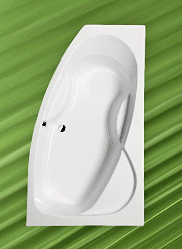 Polysan Raumsparwanne Mamba 160x95cm, Weiß, Acryl, Freistehend, Rechteckig, Modern, 235 Liter, inkl. Wannenfüßen