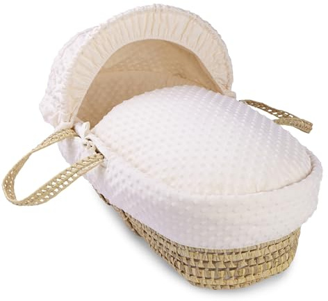 Clair de Lune Dimple Palm Moses Basket 75 x 28 cm (Cream)