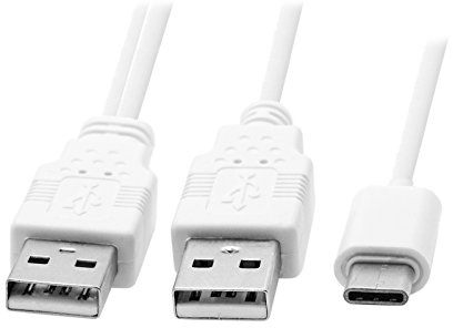 Câble USB 3.1 de type C vers double A mâle - Câble d'alimentation et de transmission de données, en Y, pour téléphone mobile et disque dur