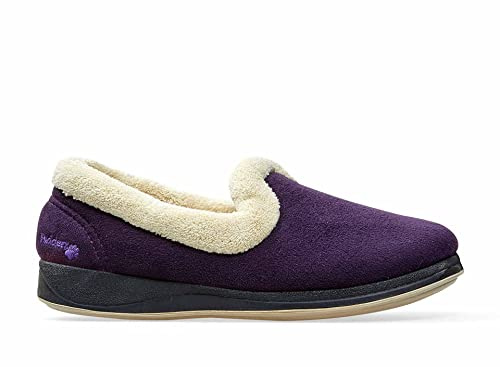Padders Repose EE Wide Fitting Womens Memory Foam Slippers (8, Lilac, numeric_8)