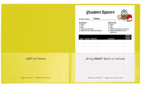 C-Line Classroom Connector School-to-Home Folders, Yellow, 25 per Box (32006)