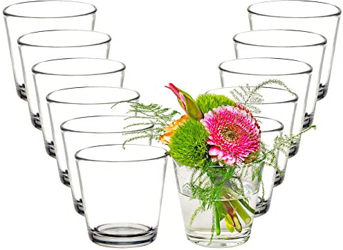 12 x Teelichtgläser H 7,5 cm - Windlichter Glas konisch – Teelichthalter - Kerzengläser – Glasteelichthalter - Kerzenwindlicht - Vorspeisengläser - Dessertgläser (12)