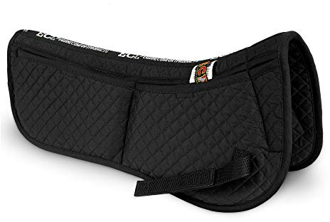 ECP Cotton Correction Half Saddle Pad - Memory Foam Pockets - Black