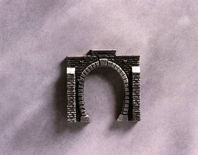 NOCH Tunnel-Portal Steinmauer, 1-gleisig 6,5 x 6 cm für Spurweite Z, perfekt für realistische Modelleisenbahn-Szenen