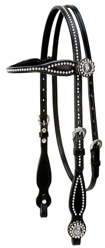 Weaver Leather unisex adult Browband Headstall, Black, Horse US