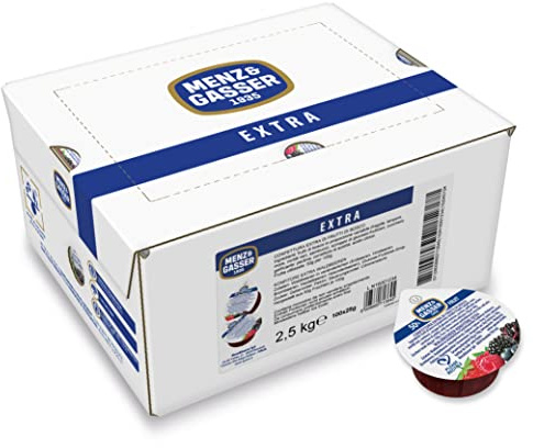 Menz&Gasser Confettura Extra di Frutti di Bosco Monodose Premium Quality, con Frutta di Alta Qualità, 100% Made in Italy, 100 Porzioni x 25 g