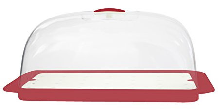 giostyle Forme Plateau à fromages avec Couvercle en polypropylène Rouge