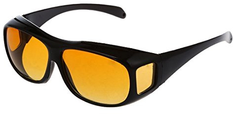 SODIAL(R) Auto KFZ Brille Sonnenbrille Nachtfahrbrille Nachtsichtbrille Kontrastbrille ideal gegen blendendes Licht bei Nachtfahrten