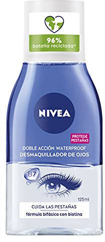 NIVEA B7 - Desmaquillador de Ojos Doble Acción Waterproof - Líquido Desmaquillante para el Contorno de Ojos - Fórmula Bifásica con Biotina - Protege las Pestañas - Todo Tipo de Piel - 125 ml