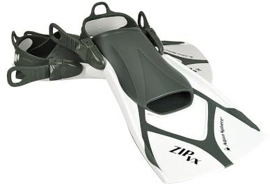 Aquasphere Zip VX Schwimmen Training Fin Trainingsflossen, weiß/Grau, S