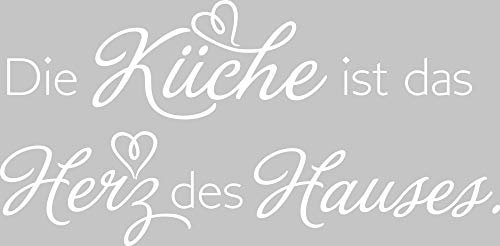 GRAZDesign Wandtattoo Küche ist das Herz des Hauses | Küchenaufkleber selbstklebend Sprüche - 81x40cm / 010 weiss