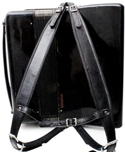 Musik First, schwarz Farbe echt Leder bequemer, gepolsterter Akkordeon Gürtel 96 Bass 120 Bass Akkordeon Soft Schultergurt Set