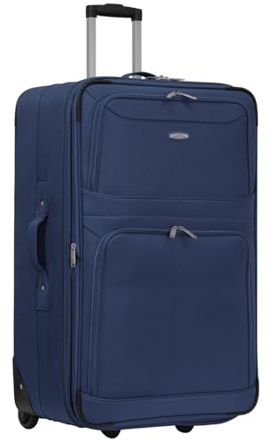 ARIANA Suitcase Medium Lightweight Luggage Trolley Expandable Suitcase 2 Wheel Travel Bag - 70x46x26cm (Navy-Blue, 26 Medium)