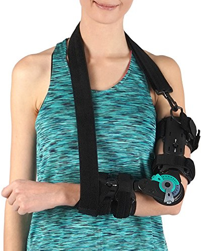 SOLES Tutore a Cerniera Gomito - Supporto per il Recupero Post Operazione, Rom Ortosi - Raggio di Movimento Regolabile - Taglia Unica - Unisex (Taglia Unica, Braccio Sinistro)
