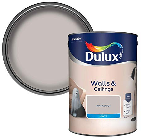 Dulux Walls & Ceilings Matt Emulsion Paint - Perfectly Taupe - 5L