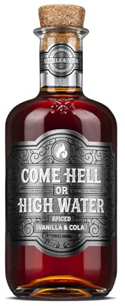 Come Hell or High Water Spiced Rum - 70cl, 38% ABV - Vanilla and Cola Flavoured Rum - Dark and Flavourful - Delicious in Mixed Drinks or Classic Cocktails
