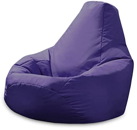 Beautiful Beanbags - Adult Highback Beanbag Chair, Water-Resistant - Purple