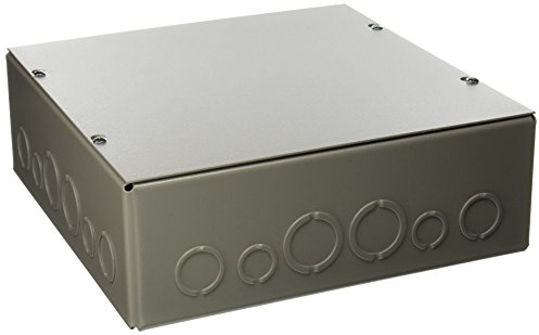 Wiegmann SC121204 SC-Series NEMA 1 Screw Cover Wallmount Pull Box with Knockouts, Painted Steel, 12 x 12 x 4