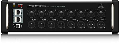 Behringer SD8 I/O Stage Box mit 8 fernsteuerbaren Midas-Vorverstärkern, 8 Ausgängen, AES50-Netzwerk und ULTRANET Personal Monitoring Hub