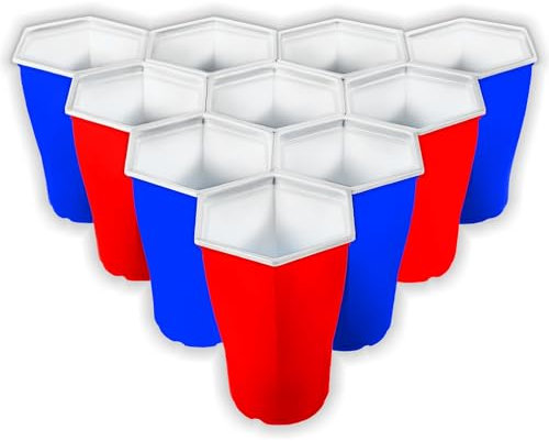 HEXCUP PartyPongTables.com PartyPong Bier-Pong-Partybecher-Set mit 22 Bechern und 3 Bällen