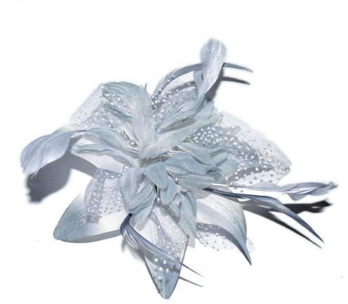 Pretty Cool Women's Grey Flower and Feather Comb Fascinator - Grey