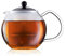 Bodum Assam Tea Press with Glass Handle and Coloured Plastic Lid, 0.5 L (17 oz) - Black