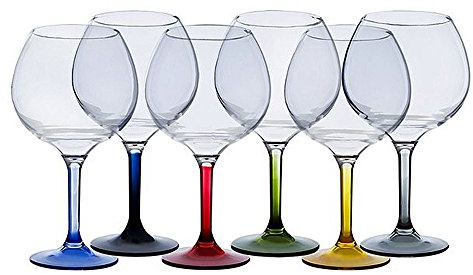 Marine Business Party - Copas de cóctel, policarbonato, Transparentes, con Base de Colores