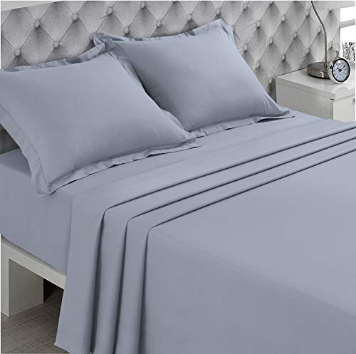 VISION - Bettlaken, 270 x 300 cm, Farbe: Perlgrau, 100% Baumwolle: 57 Fäden/cm²