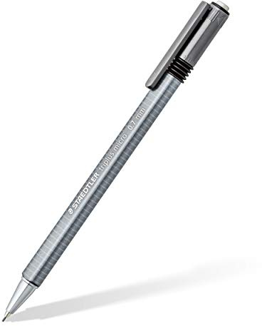 Staedtler Staedtler 774 27 triplus micro Druckbleistift gefüllt mit B-Minen, Minenstärke: 0,7 mm, Schaftfarbe: grau, 10 Stück im Kartonetui