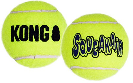 KONG - Squeakair Ball - Pelotas de Tenis sonoras Que respetan Sus Dientes - para Perros de Raza Extragrande