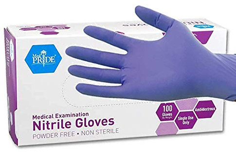MedPride Powder-Free Nitrile Exam Gloves, X-Large (Pack of 100)