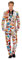 Smiffys, Herren Comic Strip Anzug Kostüm, Jacke, Hose und Krawatte, Mehrfarbig (Red & White) ,Gr.- M, 43526