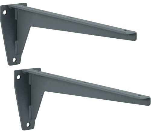 Gedotec Staffa in metallo per scaffali pesanti Staffa angolare per scaffali - MIRA | Profondità 380 mm | Acciaio grigio | Staffa per scaffali pesanti Portata 150 kg