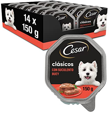 Cesar Våtfoder för hundar, oxsmak i paté (förpackning med 14 x 150 g)