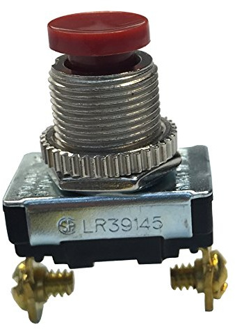 Gardner Bender GSW-23 Electrical Push-Button Switch, SPST, ON-Mom-OFF, 3 A/120V AC, Screw Terminal, Red Button