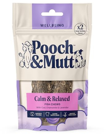 Pooch & Mutt - Calming Chew Treat, Long Lasting Fish Hide Chews for Calming, 90g (2 chews) (packaging may vary)