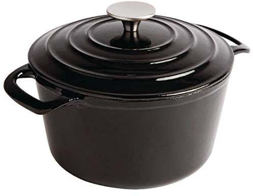 Vogue rund svart gryta skål 120 x 205 mm 3,2 l gjutjärn kokotte krus