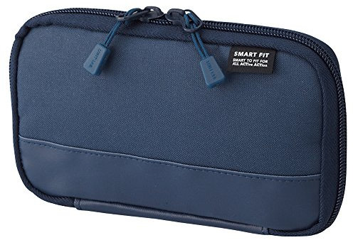 LIHITLAB Compact Pen Case (Pencil Case), Water & Stain Repellent,3.5 x 6.5'', Navy (A7687-11)