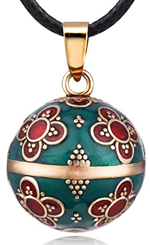 EUDORA Harmony Ball Collier Bola de Grossesse avec Chaine, Collier Musique Carillon Bell Pendentif pour Femmes Enceinte Mère Bébé Cadeau Original Noel, 76.2cm + 114cm Chaîne