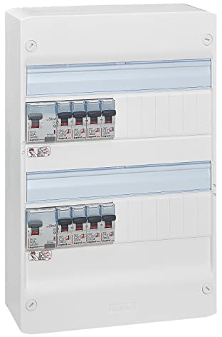 LEGRAND - Tableau Électrique Pré-équipé 2 Rangées Drivia - Equipé de Disjoncteurs et Interrupteurs Différentiels - Pour Logement T1/T2 - Fabriqué En France - Blanc