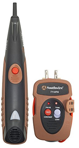 Southwire Contractor Tone Probe Kit - Trace Non-Energized Cables Behind Walls - LED Flashlight - Signal Indicator - On-Board Lead Storage - Nylon Case